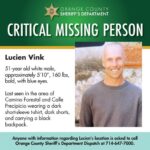 OC Sheriff Seeks Public’s Help in Search for Missing 51-Year-Old Lucien Vink