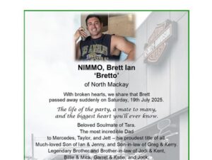Brett Nimmo Mackay Queensland Accident: Family and friends mourn the loss of Brett Nimmo Dies in Fatal Accident