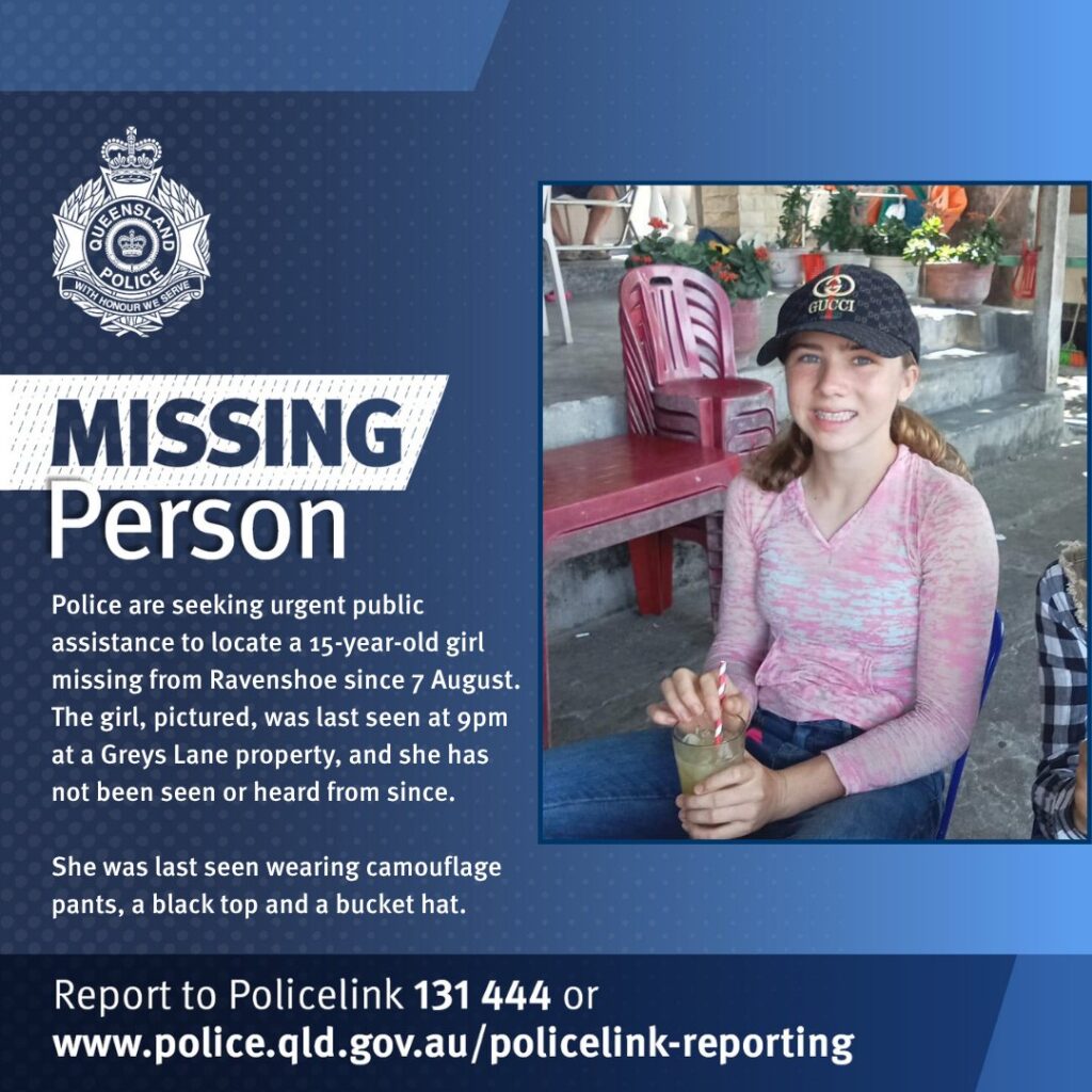 Ravenshoe: Police Appeal for Assistance to Locate Missing Girl
