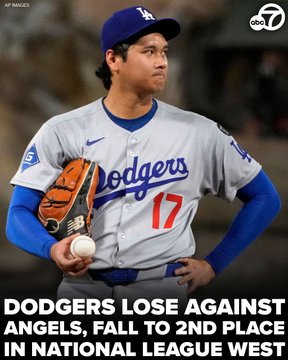 Dodgers Fall to Angels, Slip to 2nd in NL West Before Padres Series