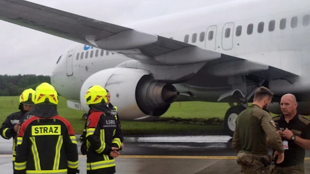 Operations Suspended at Kraków Airport After Aircraft Overruns Runway During Heavy Rain
