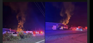 Massive Fire Erupts at Commercial Building on Highway 123 in Stephens County